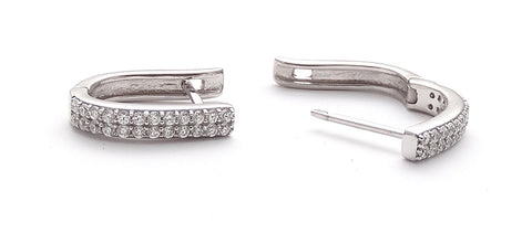 Silver Earrings - White CZ