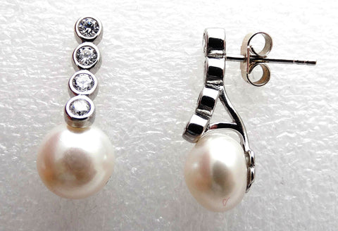Silver Earrings - Pearl